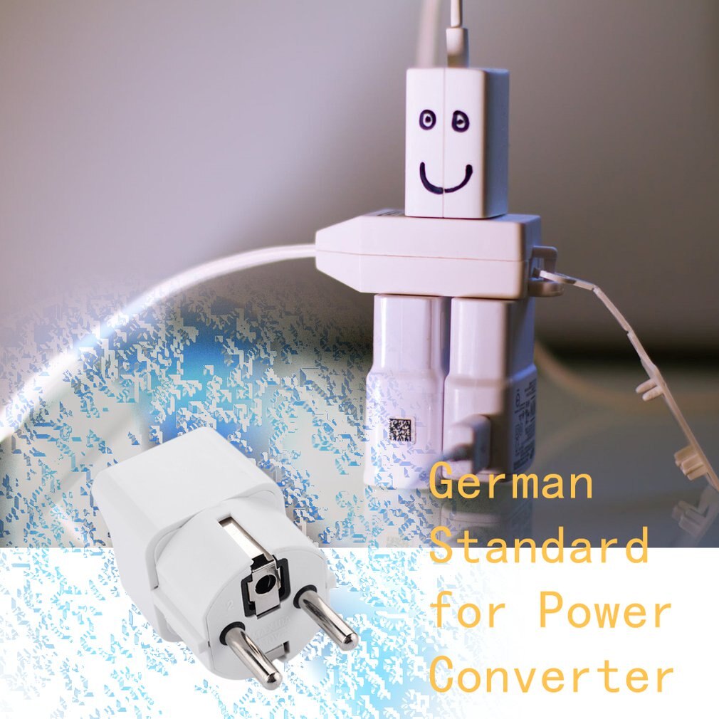 German Standard Converter US AU to Europe Travel Plug Adapter Korea European Standard Power Plug Converter