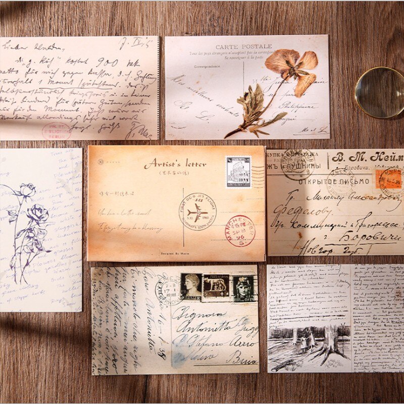 30 stk/parti retro fly reise postkort hilsen julekort student skrivesaker