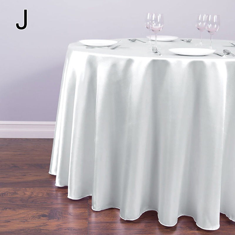 Mantel redondo de satén de 145cm, cubiertas de mesa de Color sólido para boda, cumpleaños, de Navidad, mantel redondo, decoración del hogar: Gris claro