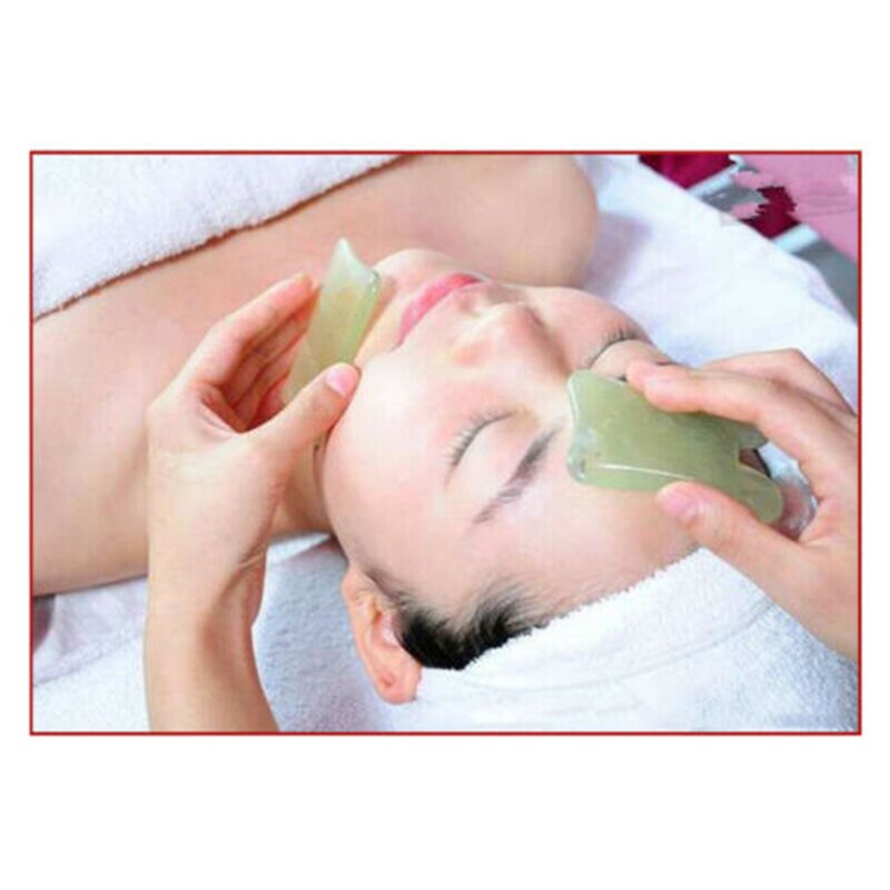 1 stk naturlig jade sten guasha værktøj kvarts gua sha board massage kam skraber ansigtsmassager ansigt slankere til nakke bagkrop