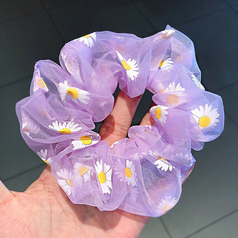 Diadema de margaritas de malla para niña, lazos para el pelo, accesorios para cabello de mujer, tocado: H