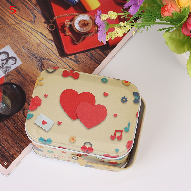 1pc vintage liten koffert oppbevaringsboks godteriboks bytteboks øretelefonboks liten koffert: 5