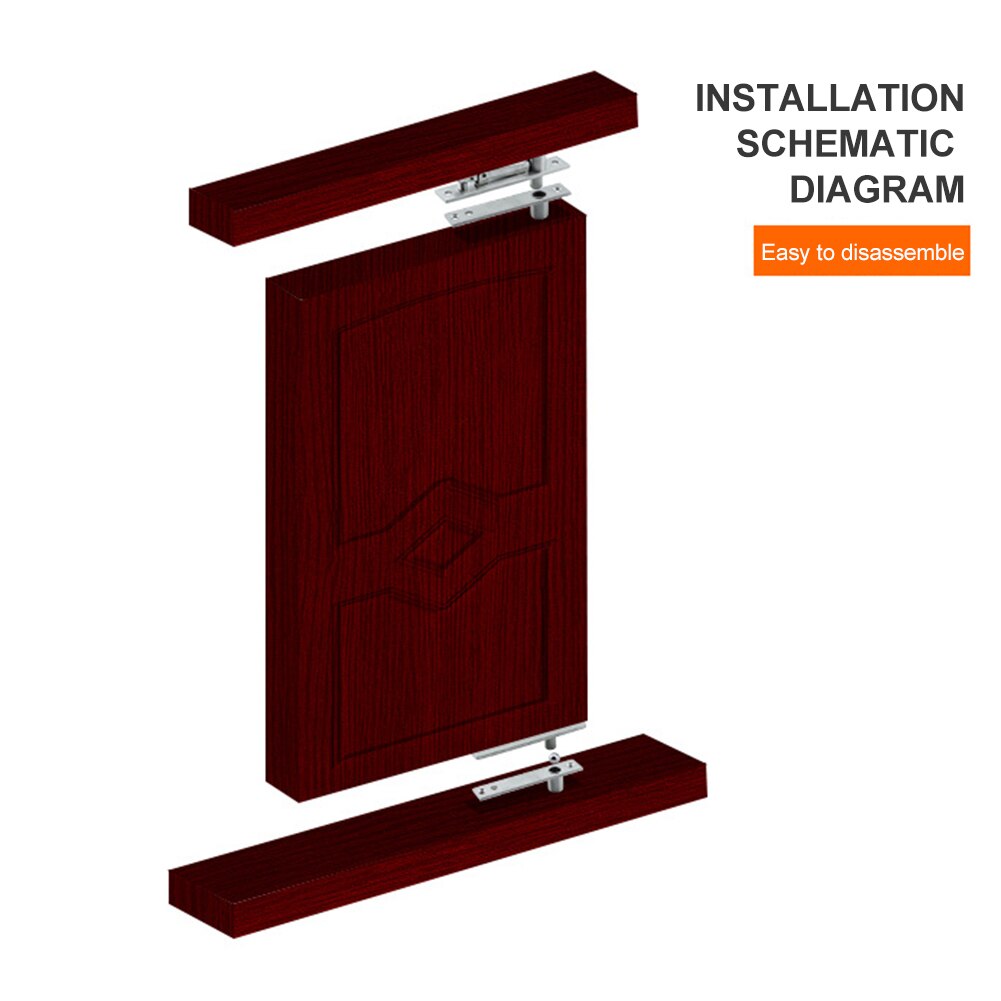 Pivot Hinge Shaft Cabinet Easy Install Hardware Stainless Steel For Door 360 Degree Rotation Universal With Screws Silver Tone