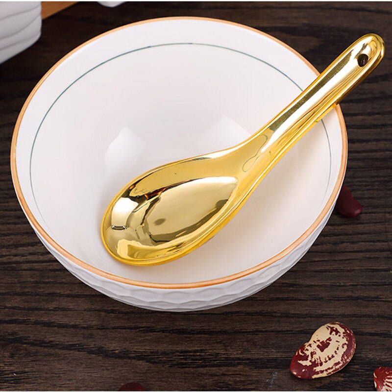 chinese 5 inch pure copper round soup spoons kids Rice porridge metal multifunction tableware Household Healthful spoon