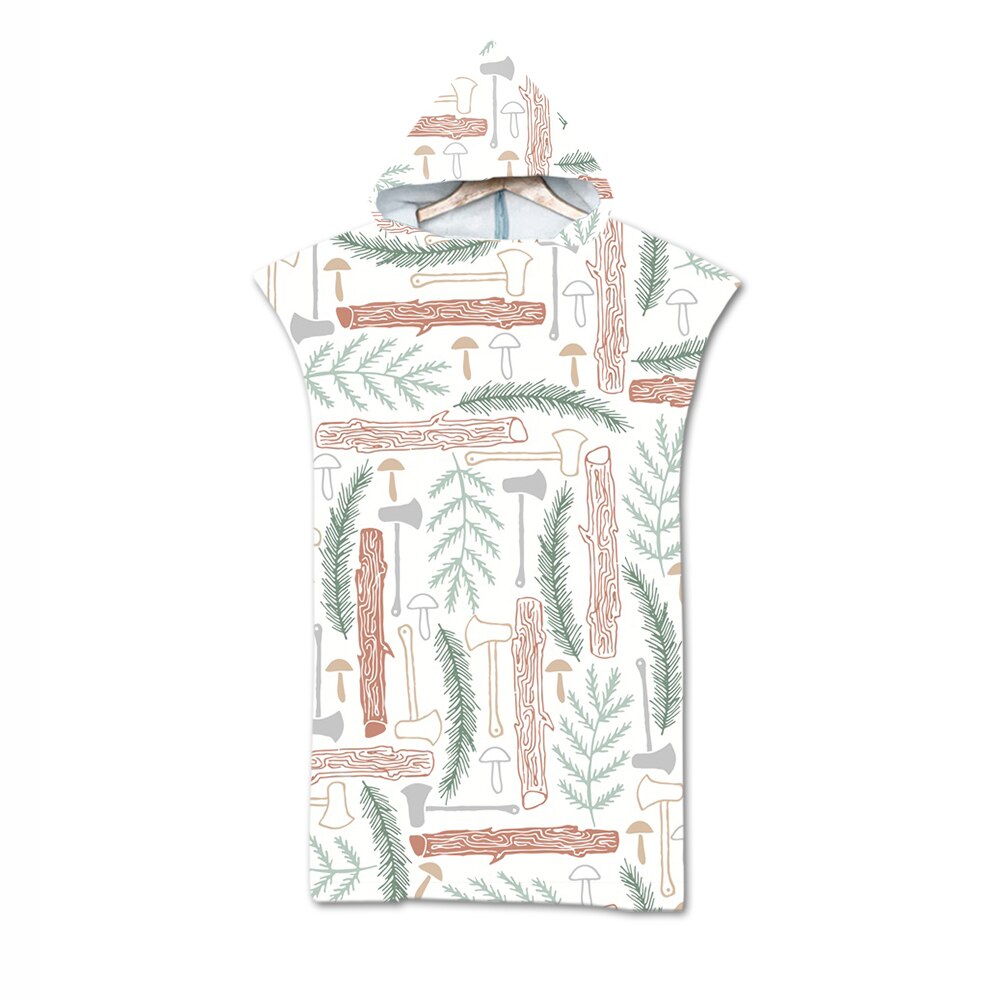 Mode Strand Zonnebrandcrème Winddicht Dressing Robes Hooded Mantel Strandlaken Zwemmen Prints Kan Dragen Poncho Badhanddoeken 110x75cm: 18