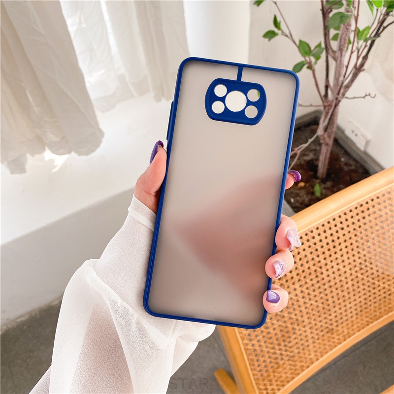 Skin Feel Matte Silicone Hard Phone Case For Xiaomi Mi Poco X3 Pro Nfc Men Shockproof Back Cover On Poko X3pro X3nfc X 3 3x: Cotton Fabric / Brown