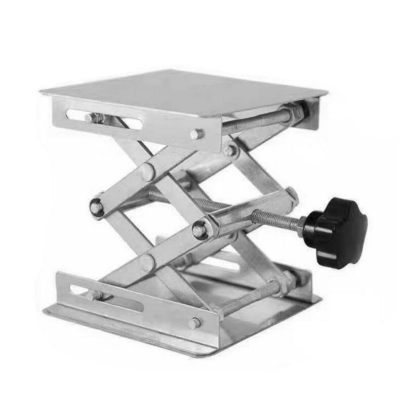 Aluminium router løftebord træbearbejdning gravering lab løftestativ rack lift platform træbearbejdning bænke lab-lift løfter 4 " x4 ": Rustfrit stål