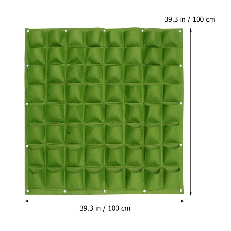 Suporte de plantas para parece, saco verde de plantio de vegetais com 9 18 49 72 bolsos, jardim vertical, material doméstico: 64pockets