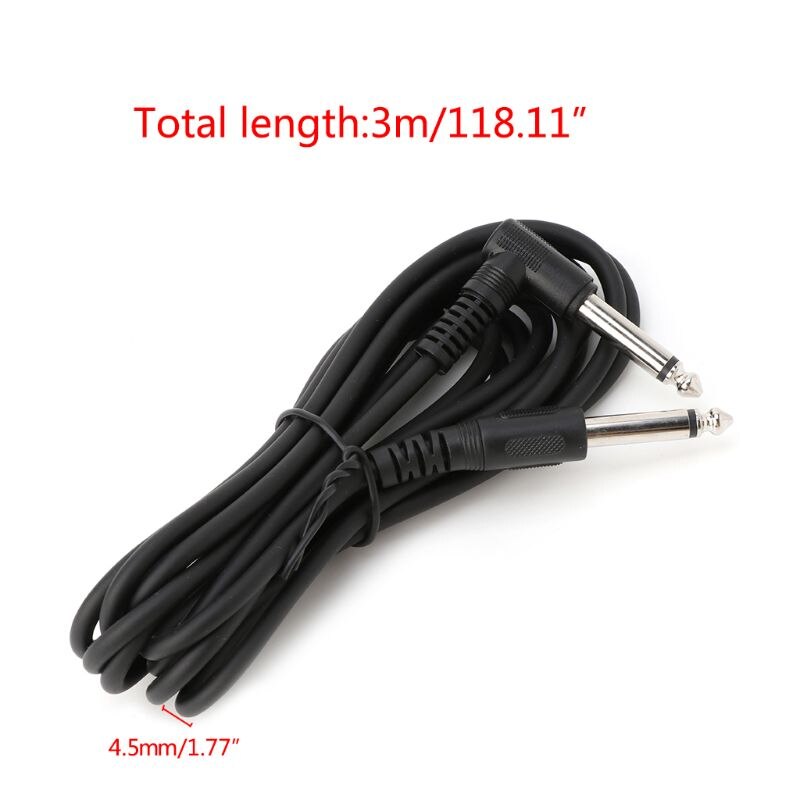 3M/10 pies instrumento guitarra Cable 6,35mm Conector recto a ángulo recto H58D