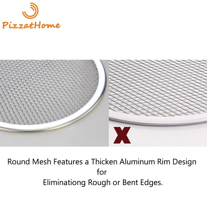 PizzAtHome 6 to 22 inch Pizza Stone Seamless Aluminum Mesh Pizza Pan Baking Screen Round Pizza Tool Oven Accessories Bake Ware