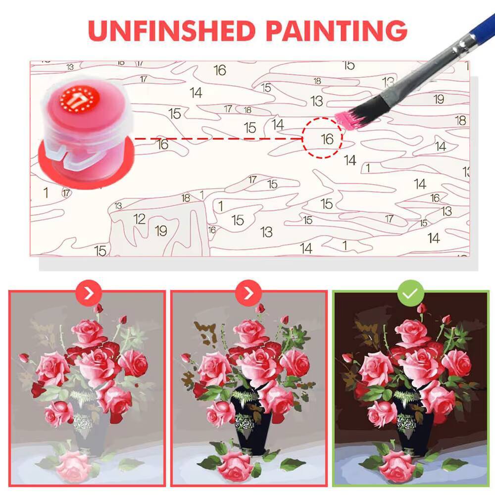 Schilderen op nummer Kits Italiaanse kuststadscène Artistieke achtergrond Digitaal olieverfschilderij Landschap Kleuren Artcraft Handverf