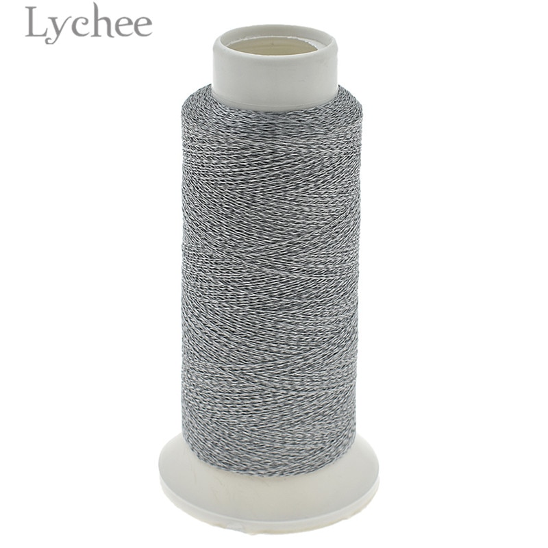 Lychee Life 1000m Polyester Reflective Sewing Thread Embroidery Sewing Thread Line DIY Sewing Material Supplies