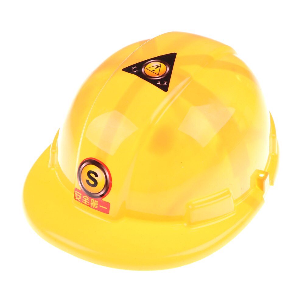 20.5 * 7 * 9cm Yellow Simulation Safety Helmet Pretend Role Play Hat Toy Construction Funny Gadgets Kids Children