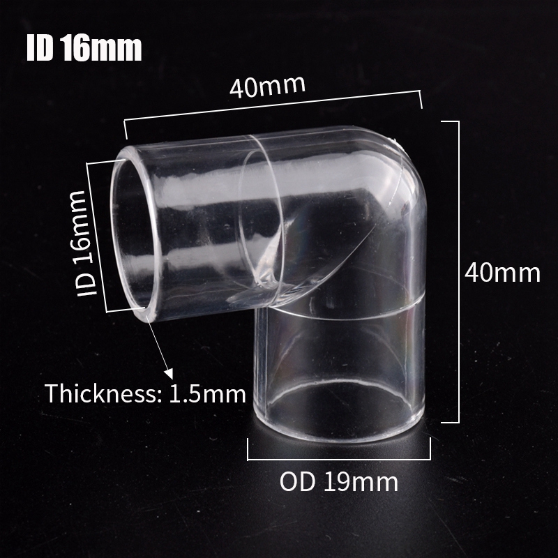 1/2/5 unidades de acrílico 90 ° Acessórios para tubo transparente, cotovelo, aquário, tanque de peixes, jardim, conectores de tubulação de água, junção de tubo de plexiglass transparente: Marrom / 1''