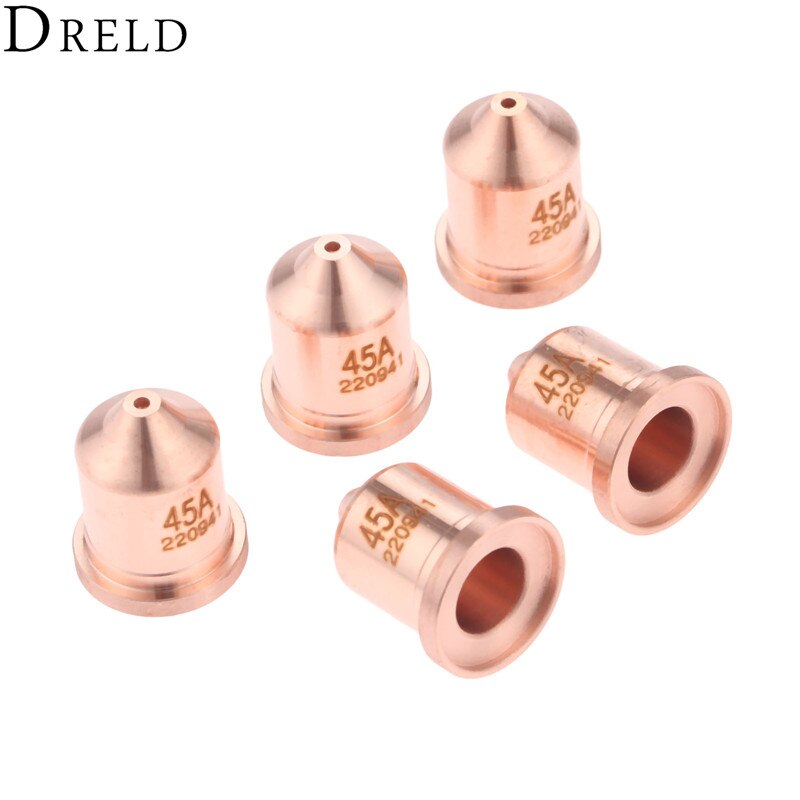 DRELD 5pcs 45A Plasma Nozzle 220941 for Plasma Cutting Torch Consumables Drag-cut/ Mechanized/Unshielded Processes