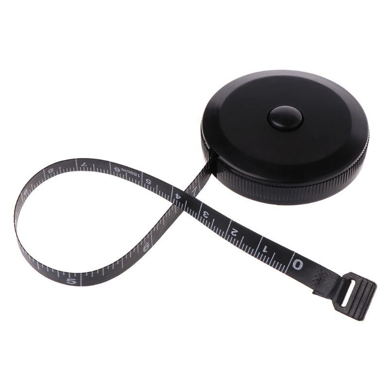 Cinta métrica negra de 1,5 m/60 pulgadas, herramientas retráctiles de doble cara, Mini cinta métrica de costura automática de ABS Flexible, G8TB