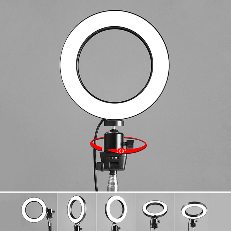 9 Cm/16 Cm Led Ring Licht Set Dimbare 3200 K-5500 K Ringvormige Make-Up Lamp & Statief Voor Studio Foto Fotografie Verlichting