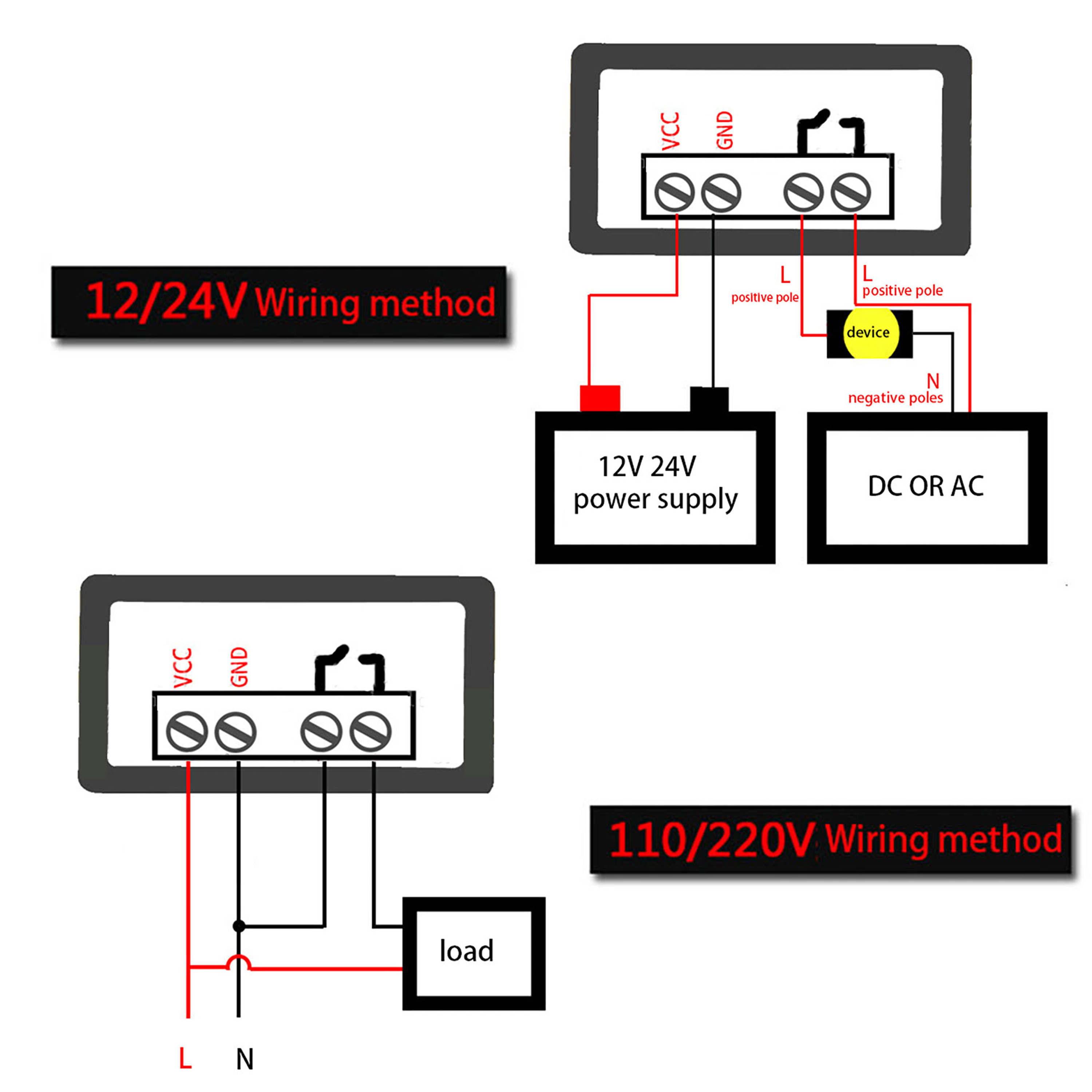 Compressor Delay Microcomputer Thermostat Heat&amp;Cool for LED Display Dry Contact Passive Free Connection Optional 12V 24V 110-230