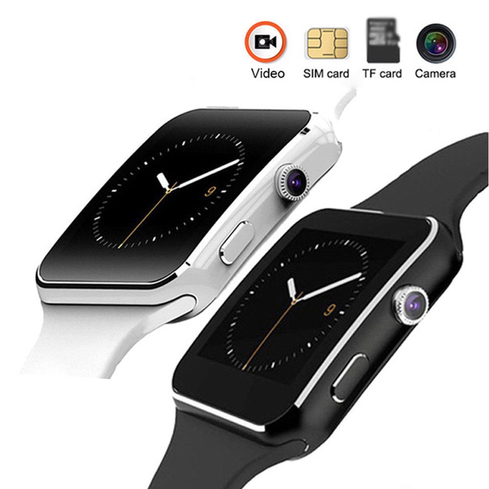 X6 Bluetooth Smart Horloge Sport Stappenteller Waterdicht Touch Screen Fitness Met Sim Camera Smart Mannen Horloge Voor Android Ios