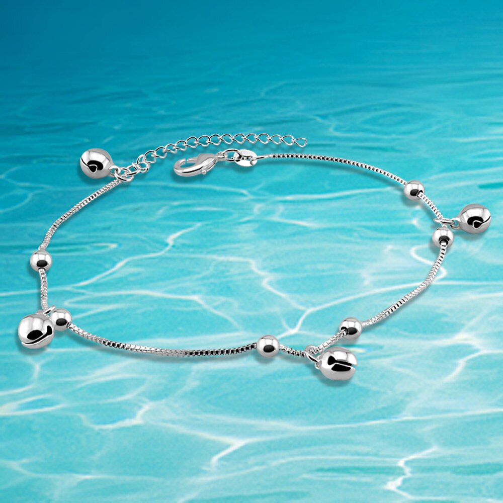 neue solide echten 925 Sterling silber frauen fußkettchen, glocke bein Armbinde. silber schmuck