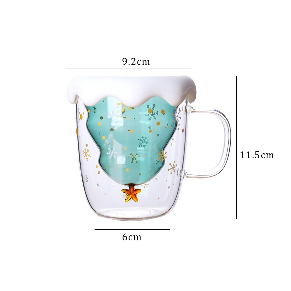 Christmas Mug 300ml Christmas Tree Star Cup High Temperature Double Cup Party Xmas Travel Mug Decor Cup