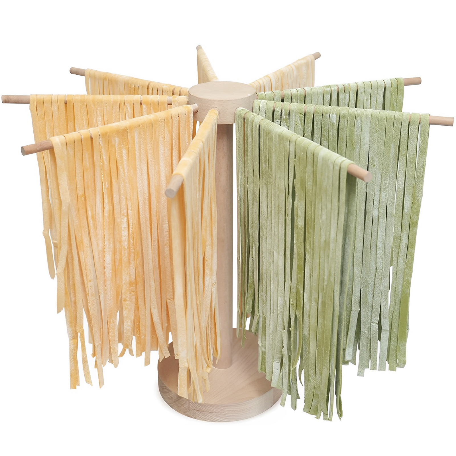 Rack de secagem de macarrão doméstico com 8 barras de madeira rack de secagem de macarrão destacável suporte portátil rack de suspensão de macarrão: green