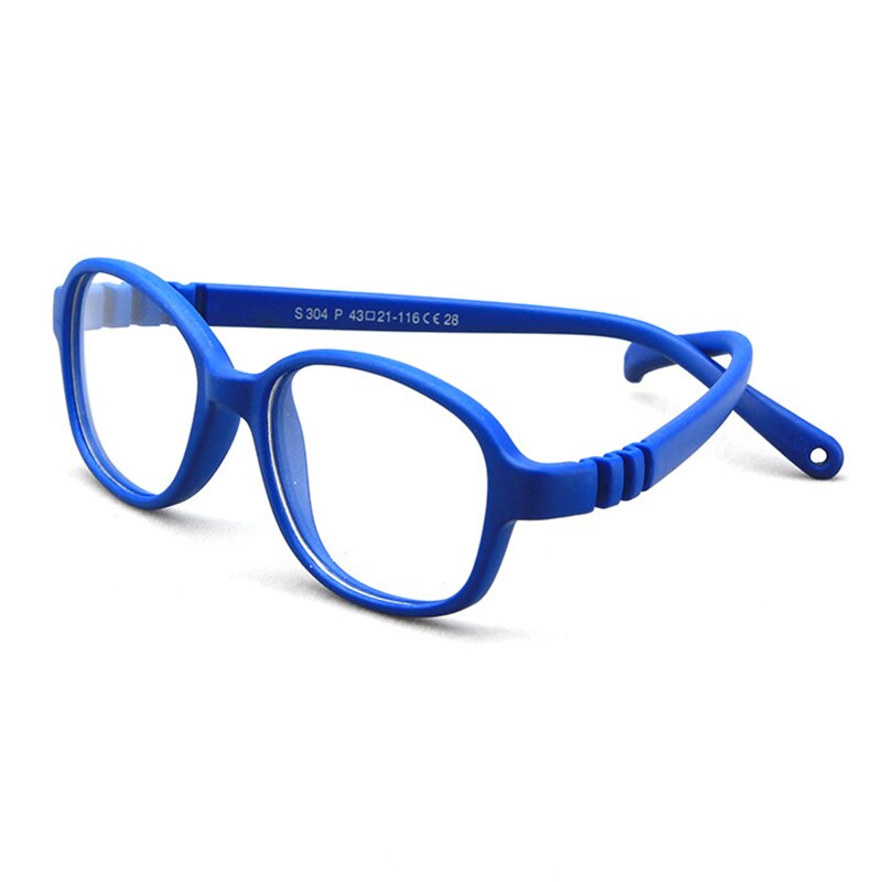 AIMISUV 2022 Oval TR90 Flexible Ultralight Silicone Glasses Frame Kids Round Optical Clear Eyeglasses Children UV400: C5Blue