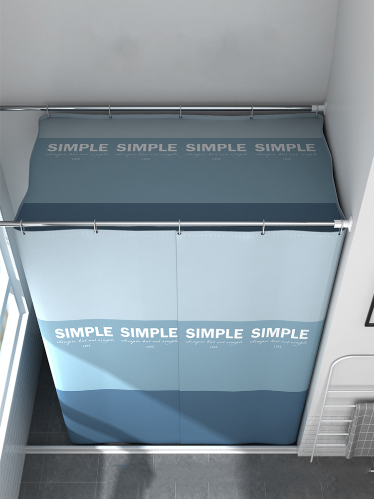 Aqumotic Full Cover Shower Curtain with Top Rectangular Bath Cover Bathing Outdoors Fully Enclosed Warm Bathroom Tent No Pole