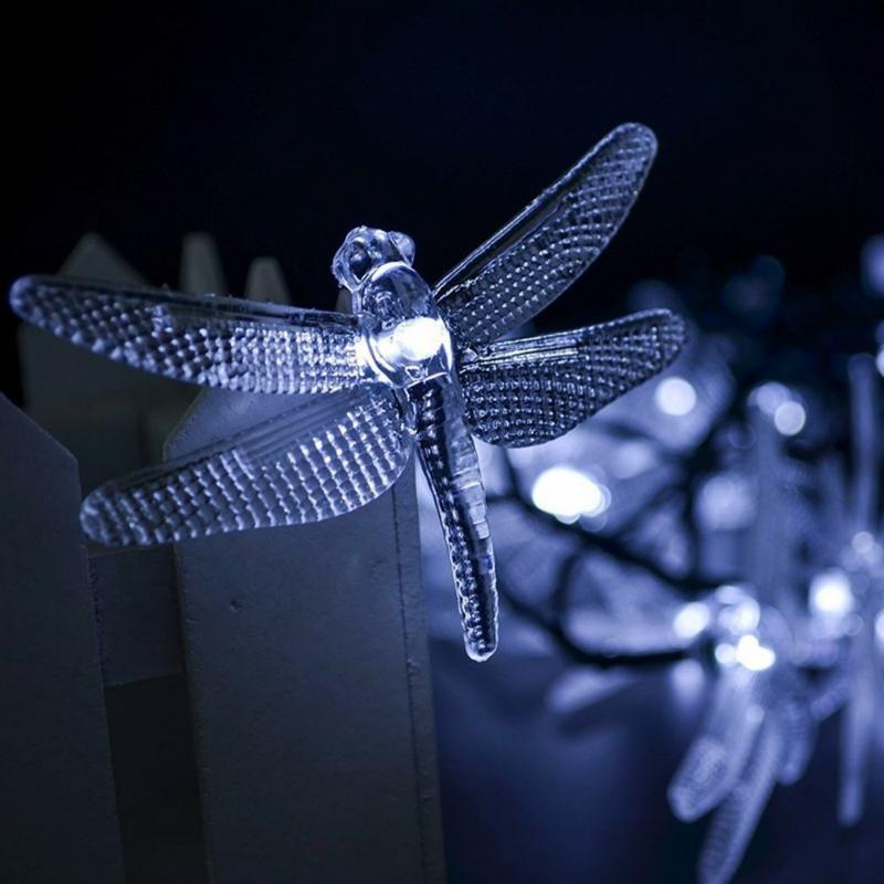 Libelle Solar- Schnur Lichter 20 LED Wasserdicht Fee Beleuchtung Für drinnen/draussen Garten Terrasse Hochzeit Party Dekoration