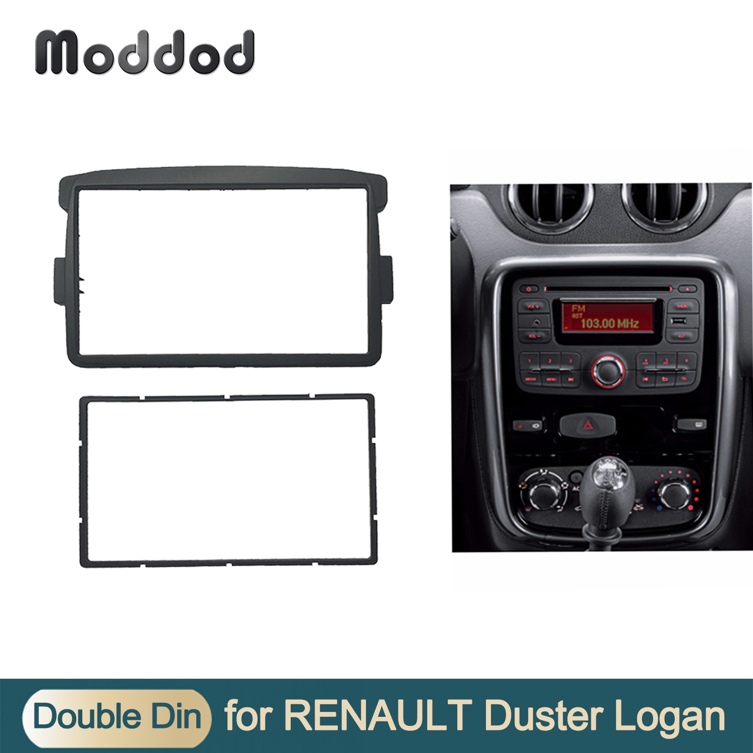 Double Din Fascia for RENAULT Duster Symbol Captur DACIA Duster Trafic Stereo Dash Kit Fitting Installation Stereo Panel Frame