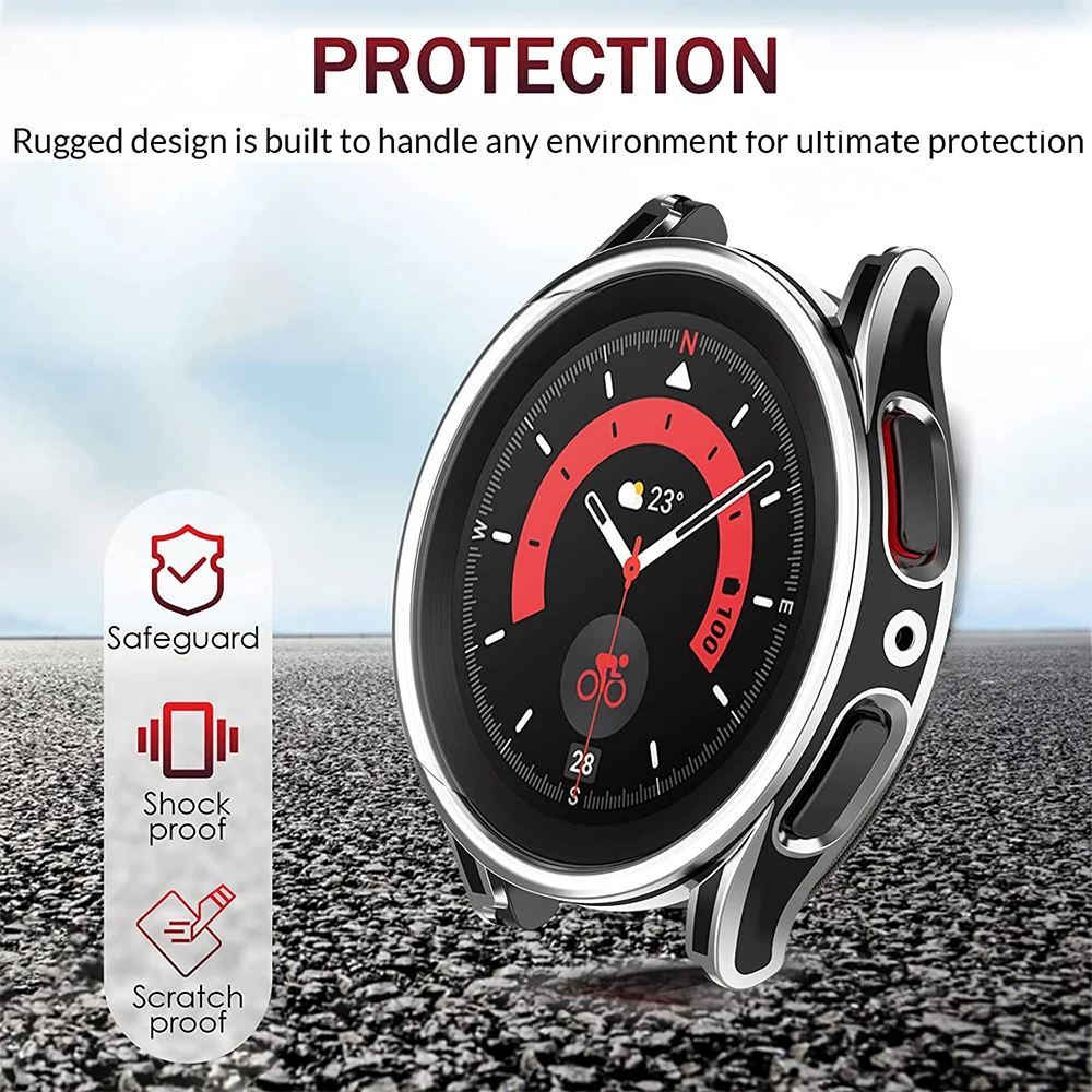 Case voor Samsung Galaxy Watch 5 40 mm 44 mm Screenprotector PC Hard Bumper Rondom Shell voor Galaxy Watch 5 Pro 45 mm Cover