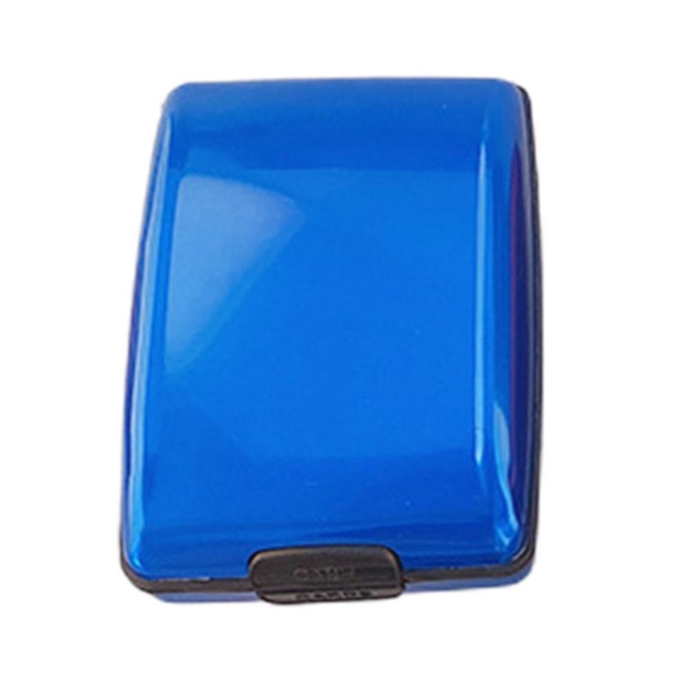 Simple Style RFID Multifunctional Light and Strong Aluminum Security Wallet RFID Non-scan Metal Wallet: blue
