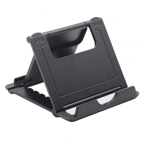 Universal Plastic Adjustable Folding Desktop Table Phone Holder Bracket Stand: Black