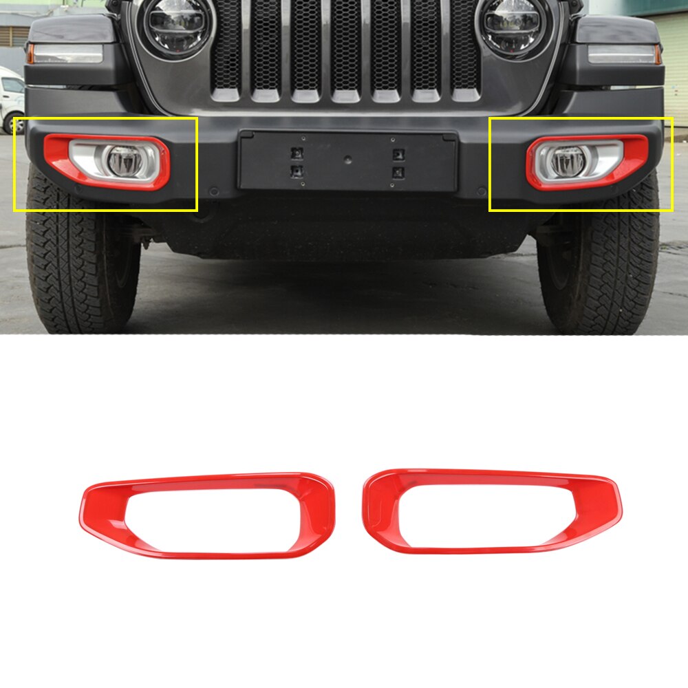 Car Front Fog Light Lamp Decoration Cover for Jeep Wrangler JL 2022 Sahara only Exterior Accessories Styling