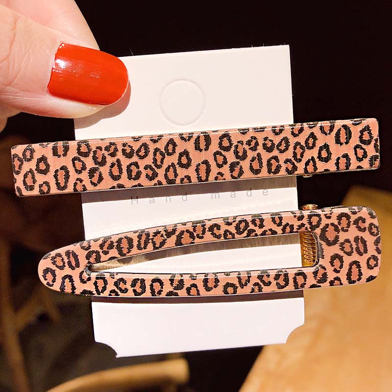 2 stk/sæt dameprint leopard akryl hårnåle søde hårspænder hårspænder pandebånd ins hårtilbehør: 8