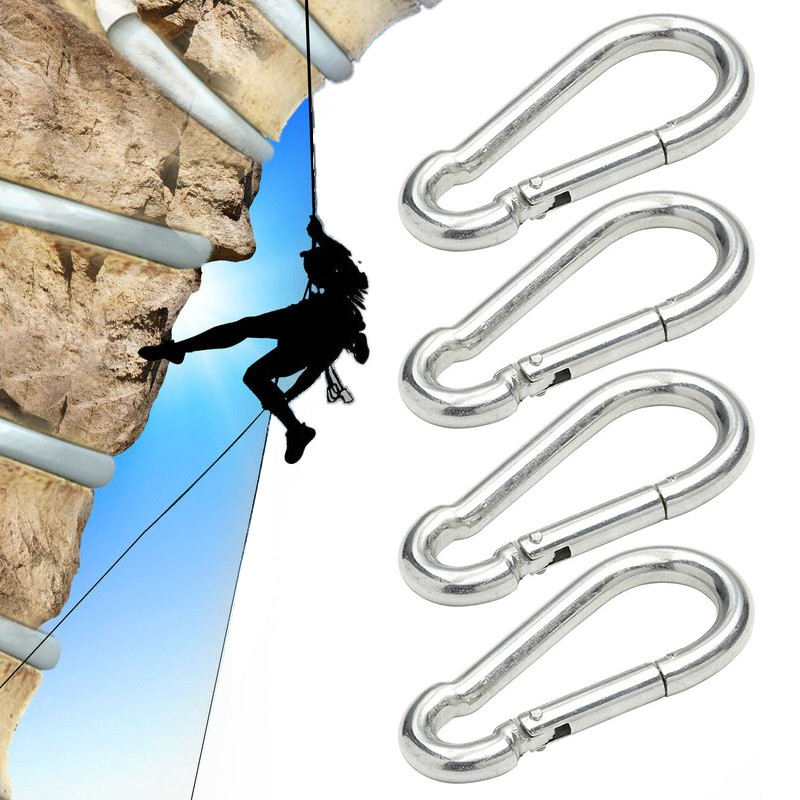 4 PC Aluminiumlegering D Carabiner Spring Snap Clip Haken Sleutelhanger Outdoor Klimmen Accessoires Tent Accessoires Openand Close