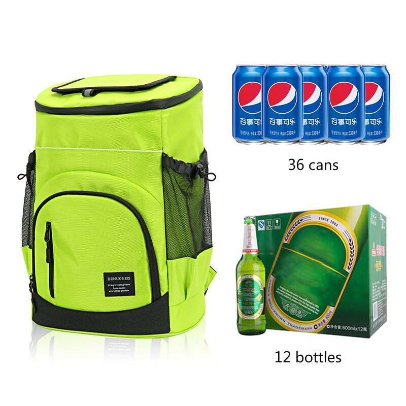 Bolsa térmica de gran capacidad para refrigerador de cerveza, mochila portátil para Picnic, paquete de hielo, 36 latas, 33l