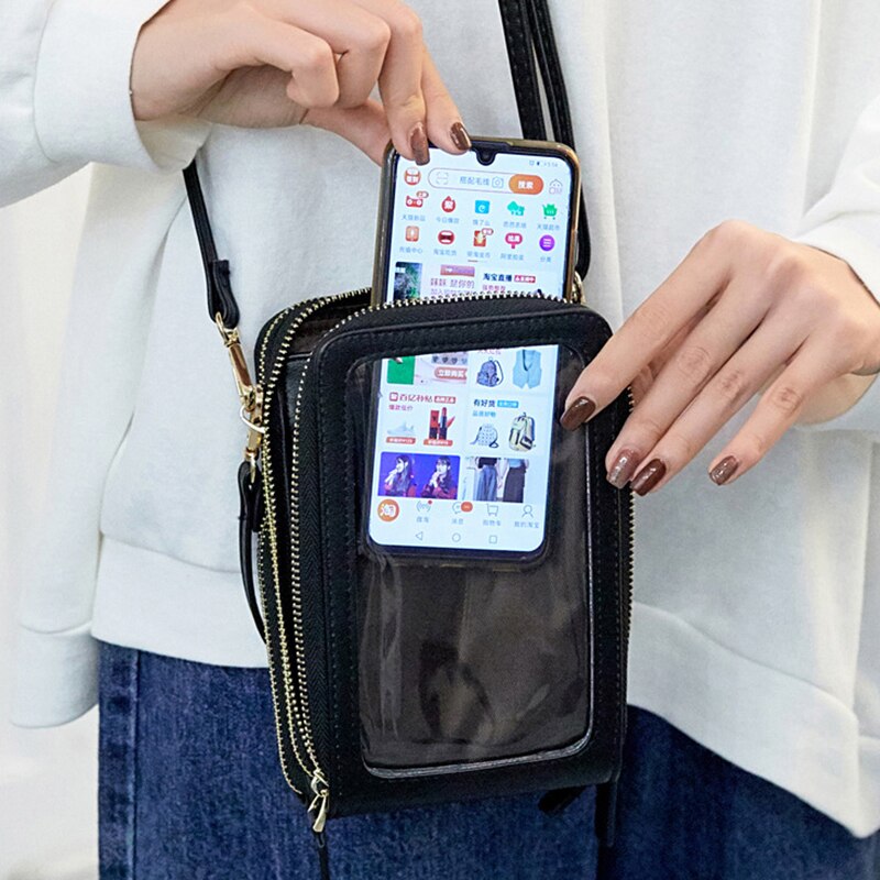 Bandoleras de piel sintética para mujer, de gran capacidad bolso cruzado, multifuncional, para teléfono