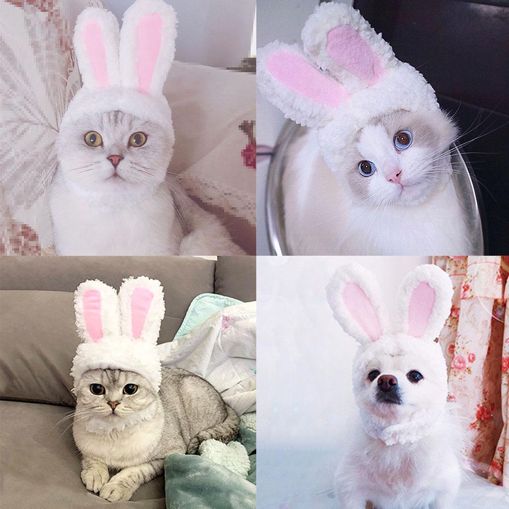 Funny Easter Cute Plush Costume Easter Cap Bunny Headdress Rabbit Hat With Ears For Cats And Small Dogs Hat Pet Products