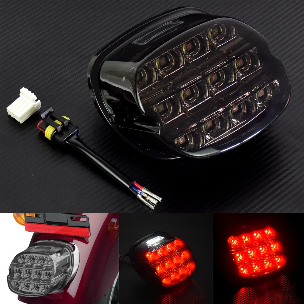 Bolsa para SILLÍN de motocicleta, luces intermitentes traseras, luz trasera LED de freno, luz trasera para Harley Touring RoadKing FLHR FLHT FLHX