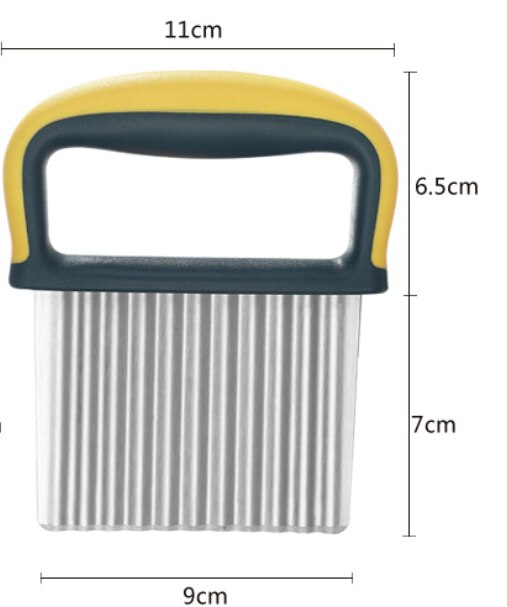 Stainless Steel Cutting Wave Shape Potato Chips French Fries Vegetable Potato Cutting Carrots Potato Grid Slicer Kitchen Tools: Yellow