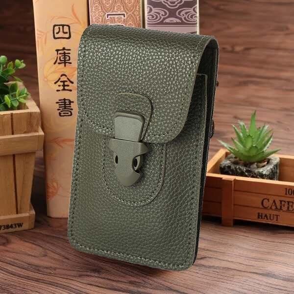 Di Cuoio degli uomini di Sacchetto Della Vita Cellulare/Tasca Della Borsa Della Moneta Del Telefono mobile Della Cinghia culo Sacchetto Del Pacchetto Vintage ▾ anca Sacchetto di Caso per iPhone Marsupi: esercito verde