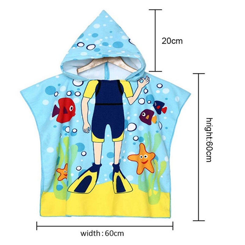 Handtuch Poncho für freundlicher Mikrofaser Bademantel freundlicher Surfen Schwimmbad Strand Ändern Kleid Mädchen Jungen Schnell Trocken Baden Schwimmen Handtücher