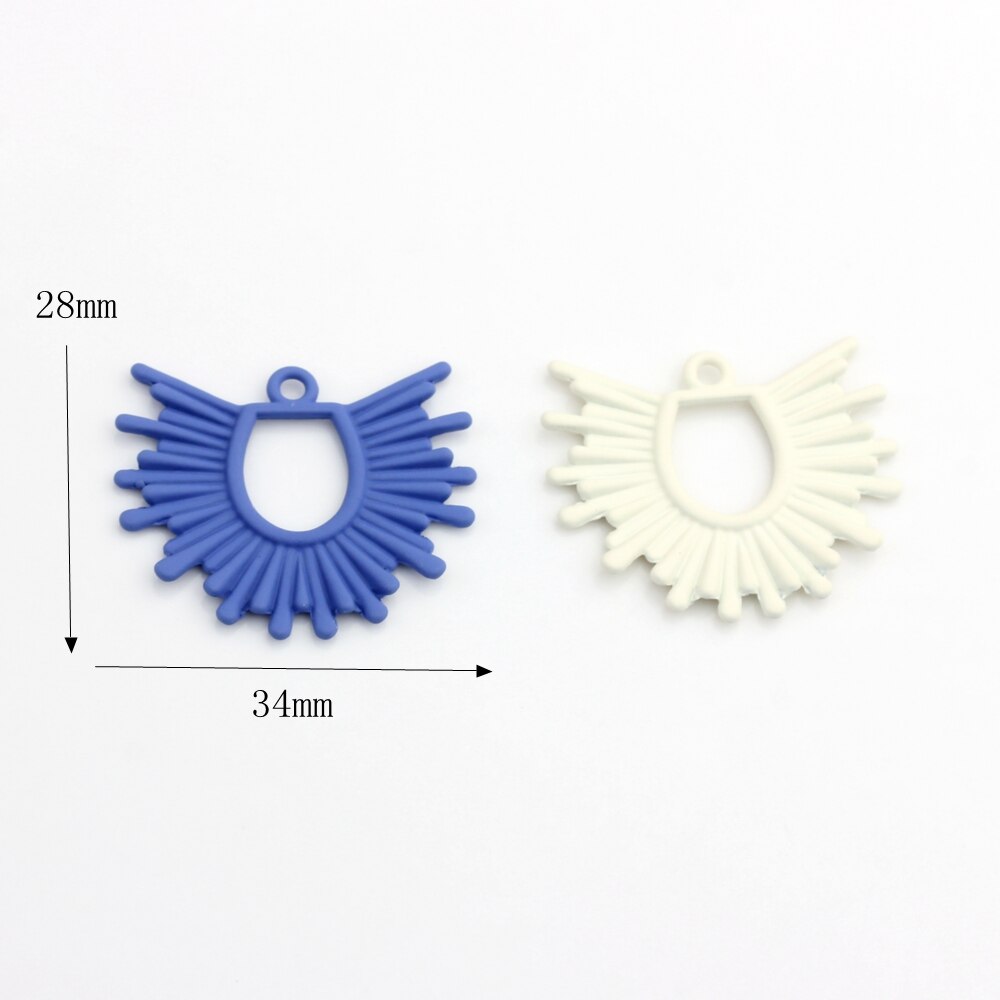 Accesorios para hacer pendientes de joyería, Charms de aleación de Zinc de Color dorado con pintura en aerosol geométrica exagerada, flores del sol, 6 unids/lote