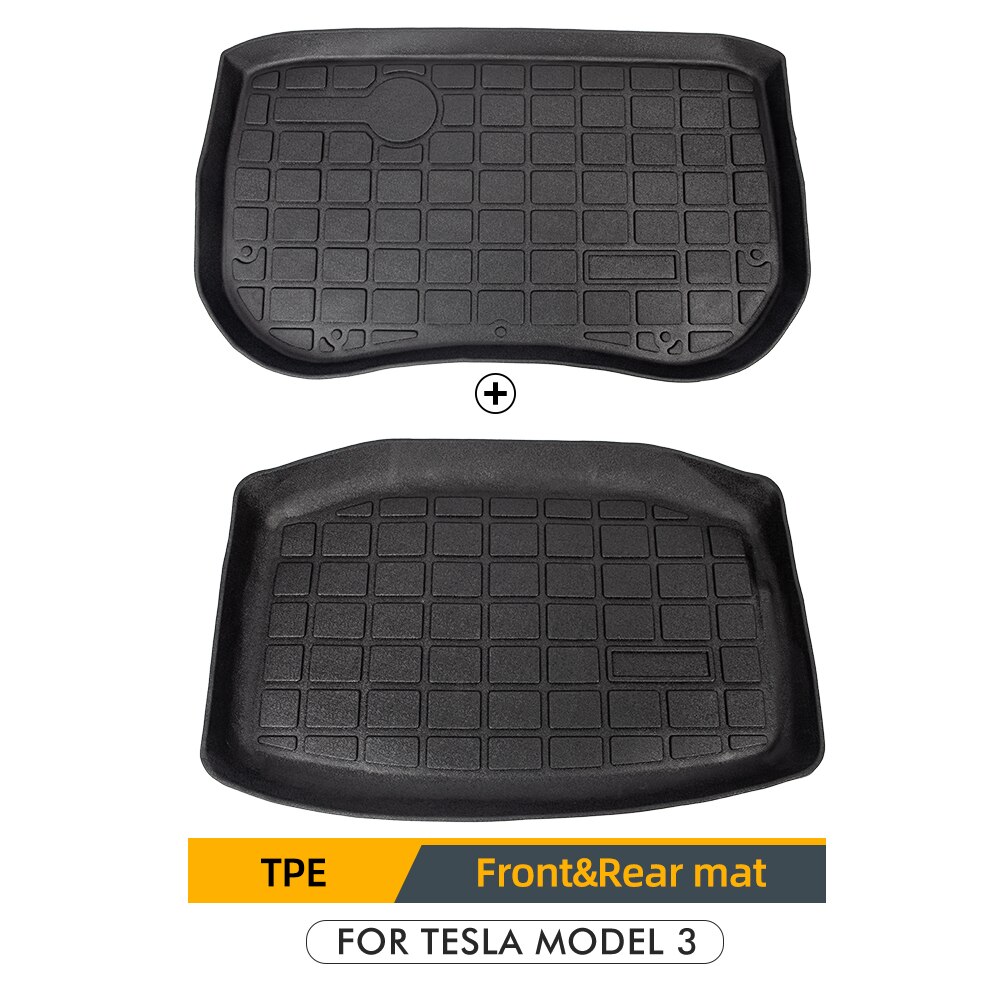 Model3 Car Accessories For Tesla Model 3 Trunk Mats Car Rear Trunk Storage Mat Cargo Tray Waterproof Protective Pads for: 2pcs
