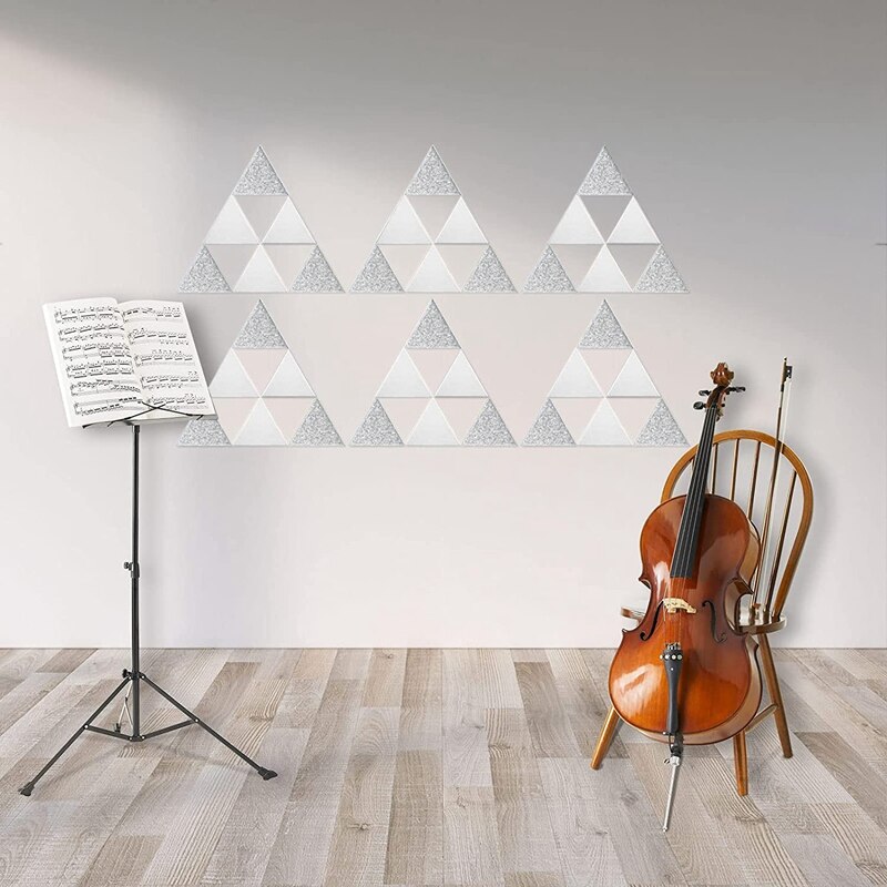 24Pack Acoustic Panel,Soundproofing Wall Panel,High Density Sound Absorbing Panel,Triangle Wedge Sound Insulation Tile
