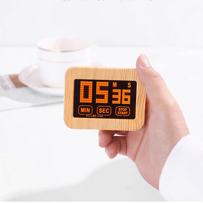 CR-326 touch screen timer with magnet LCD countdown reminder with backlight utility electronic fixed clock kitchen timer timing