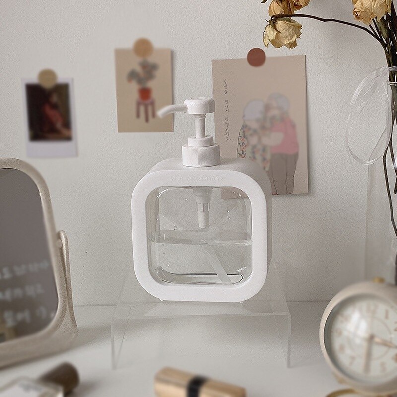 500ml Weiße Seife Spender Flasche Hand Flasche Sanitizer Kosmetik Shampoo Körper Waschen Lotion Flasche Reise Werkzeug Leere Flasche