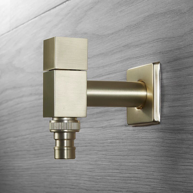 Gold brush Copper Cold&amp Triangle Valve Sealing tap Valve Gold Brass faucet Valve single cold valve tap