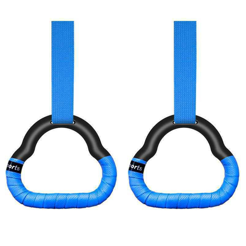 Plastic Gymnastic Rings for Kids with Straps Anti-slip Indoor Pull-up Strength Training Fitness Full Body Workout Tool: Rings Straps Grips